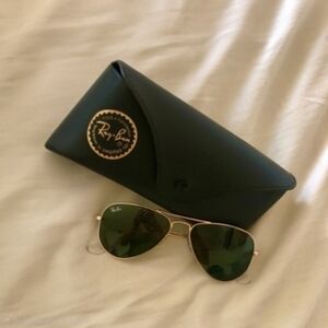 Ray-Ban RB 3044 Aviator Small Metal Sunglasses 52-14 Gold Frame  135mm with case